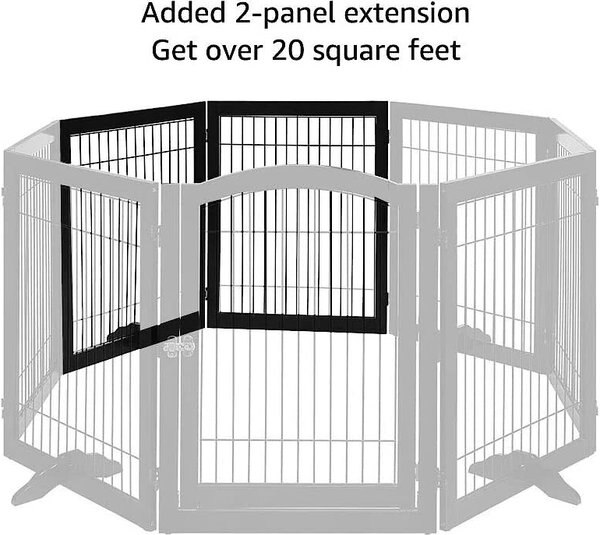 Unipaws Free Standing Pet Gate Playpen 2-Panel Extension Kit