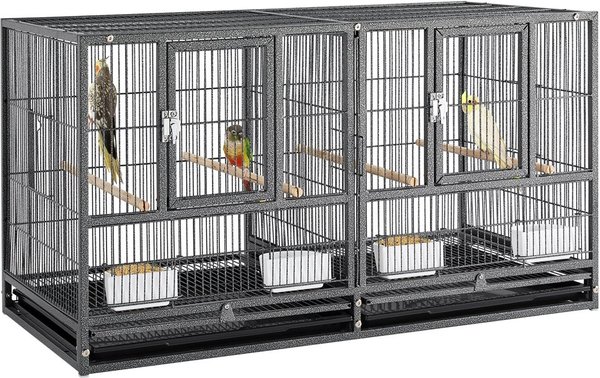 Yaheetech 18-in Wide Stackable Divided Breeder Cage, Black slide 1 of 9