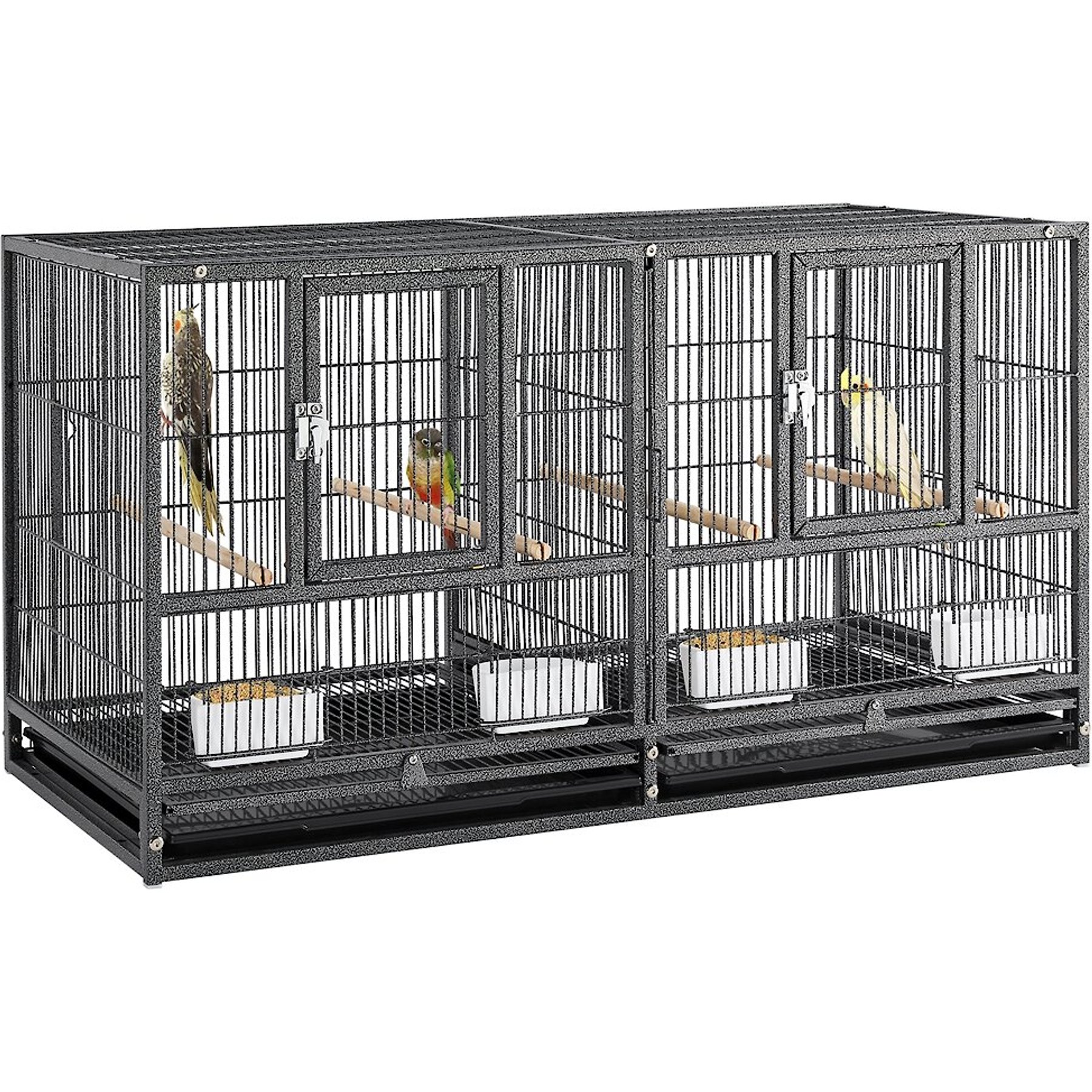 PREVUE PET PRODUCTS Wrought Iron Small & Medium Birds Flight Cage, Black  Hammertone 