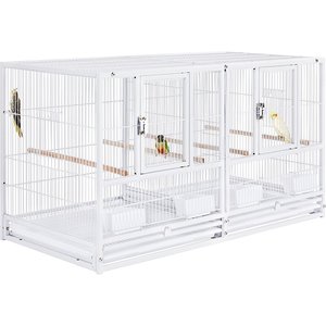 Yaheetech 18-in Wide Stackable Divided Breeder Cage, White
