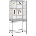 Yaheetech 54-in Rolling Metal Large Parrot Cage Mobile Bird Cage with Detachable Stand, Light Gray