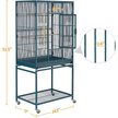 YAHEETECH 54-in Rolling Metal Large Parrot Cage Mobile Bird Cage with ...