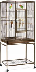 Yaheetech 54-in Rolling Metal Large Parrot Cage Mobile Bird Cage with Detachable Stand, Palmer Green