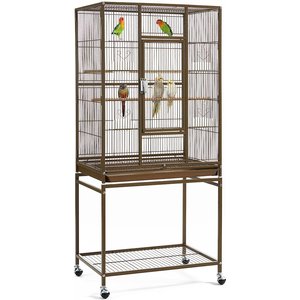 Yaheetech 54-in Rolling Metal Large Parrot Cage Mobile Bird Cage with Detachable Stand, Palmer Green