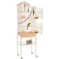 Yaheetech 62.5-in Rolling Large Bird Cage & Detachable Stand, Almond