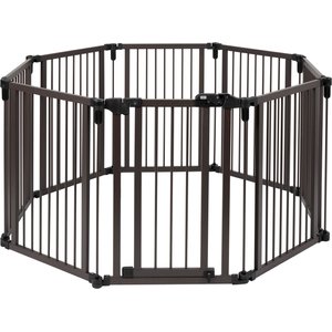 Frisco Wood and Metal 8-Panel Configurable Gate and Playpen, Espresso