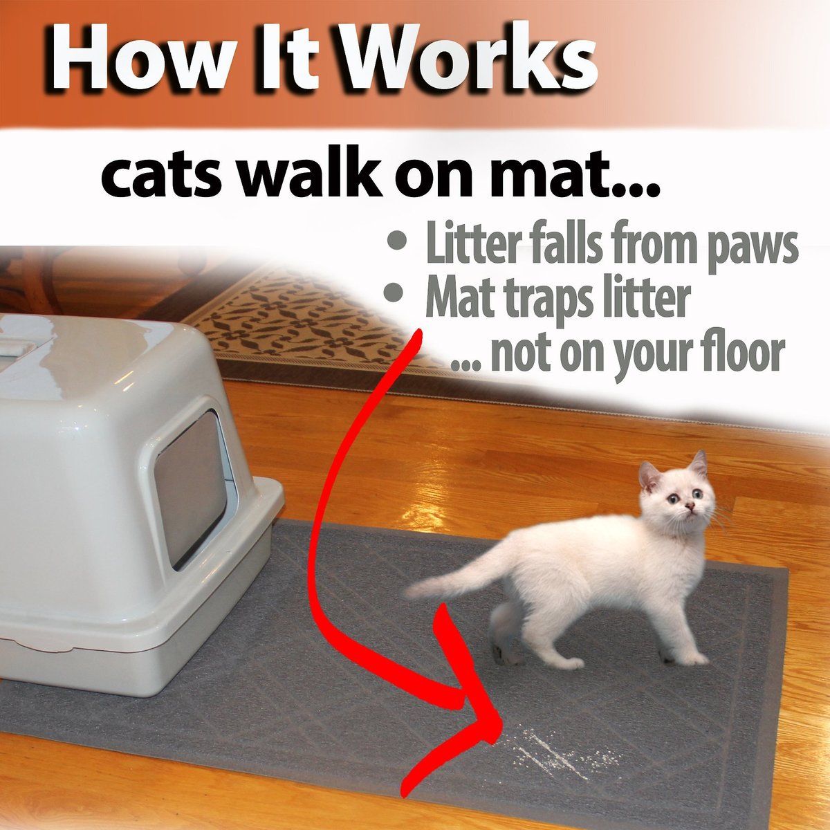 IPRIMIO Premium Dog & Cat Litter Mat, XLarge, Gray