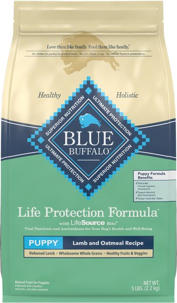 Blue Buffalo Life Protection Formula Puppy Lamb & Oatmeal Recipe Dry Dog Food, 5-lb bag slide 1 of 10