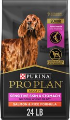 Purina Pro Plan Sensitive Skin & Stomach 7+ Salmon & Rice Formula Dry Dog Food, 24-lb bag