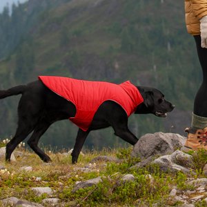 FurHaven Reversible Reflective Puffer Dog Coat, Red, X-Large
