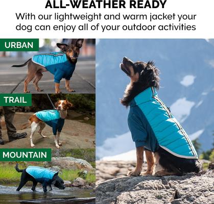 Show full view: FurHaven Pro-Fit Dog Coat, Aquamarine, Large slide 8 of 10