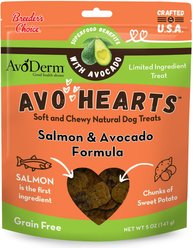 AvoDerm AvoHearts Salmon & Avocado Formula Dog Treats, 5-oz bag