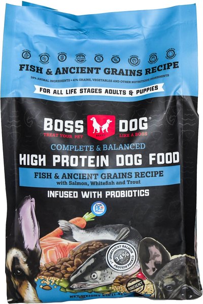 Boss Dog Complete & Balanced High Protein Fish & Ancient Grain Recipe Dry Dog Food, 4-lb bag slide 1 of 2