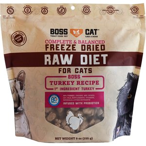 Boss Cat Complete & Balanced Raw Diet Turkey Recipe Freeze-Dried Cat Food, 9-oz bag