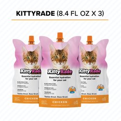 Tonisity KittyRade Isotonic Drink Chicken Flavored Liquid Digestive Supplement for Cats, 250-ml pouch, pack of 3