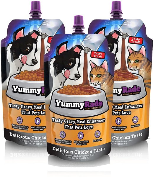 Tonisity YummyRade Low-Calorie Chicken Flavored Gravy Topper Digestive Supplement for Dogs & Cats, 250-mL pouch, pack of 3 slide 1 of 2