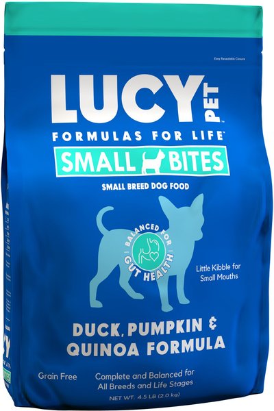 Lucy Pet Products Duck Pumpkin & Quinoa Small Bites Dog Food, 4.5-lbs bag