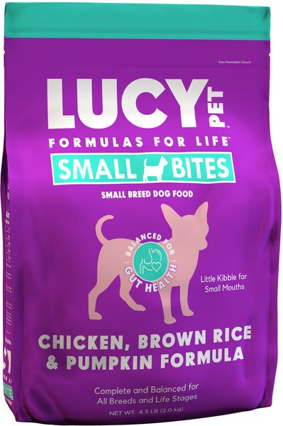 Lucy Pet Products Chicken, Brown Rice & Pumpkin Limited Ingredient Diet Small Bites Dog Food, 4.5-lbs bag slide 1 of 7