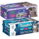 Blue Buffalo Tastefuls Tuna, Chicken, Fish & Shrimp Entrées Variety Pack Flaked Wet Food + Wilderness Pate Variety Pack Duck, Chicken & Salmon Grain-Free Cat Canned Food