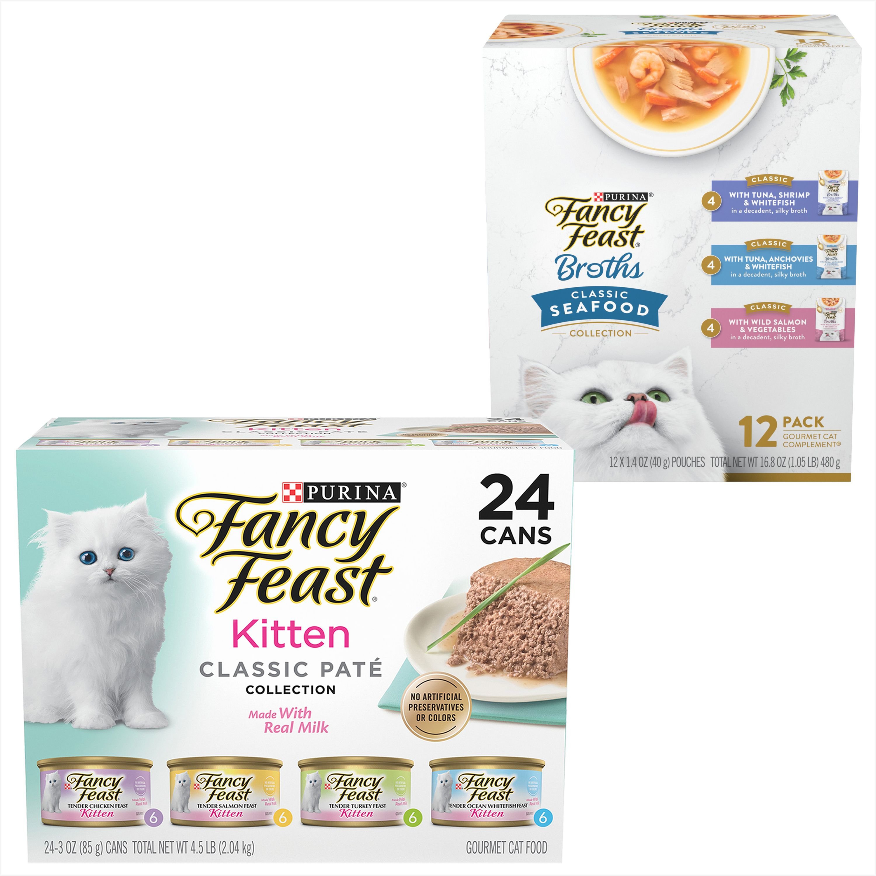 FANCY FEAST Tender Feast Variety Pack Canned Kitten Food & Fancy Feast ...