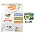 Fancy Feast Medleys Shredded White Meat Chicken Fare Canned Food + Creamy Collection Variety Pack Grain-Free Wet Cat Food Topper
