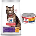 Hill's Science Diet Adult Sensitive Stomach & Skin Chicken & Rice Recipe Dry Food + Adult 7+ Savory Chicken Entree Canned Cat Food