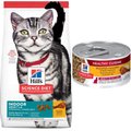 Hill's Science Diet Adult Indoor Chicken Recipe Dry Cat Food, 15.5-lb bag + Hill's Science Diet Adult Healthy Cuisine Roasted Chicken & Rice Medley Canned Cat Food, 2.8-oz, case of 26