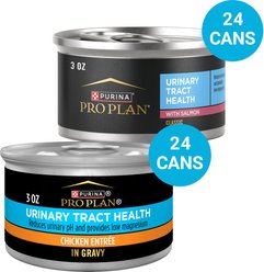 Purina Pro Plan Focus Adult Urinary Tract Health Formula Chicken Entree in Gravy Canned Cat Food + Salmon Classic Canned Cat Food