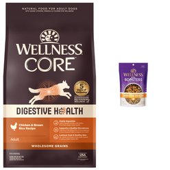 Wellness CORE Digestive Health Wholesome Grains Chicken & Brown Rice Recipe Dry Food + Bowl Boosters Digestive Health Dry Dog Food Topper