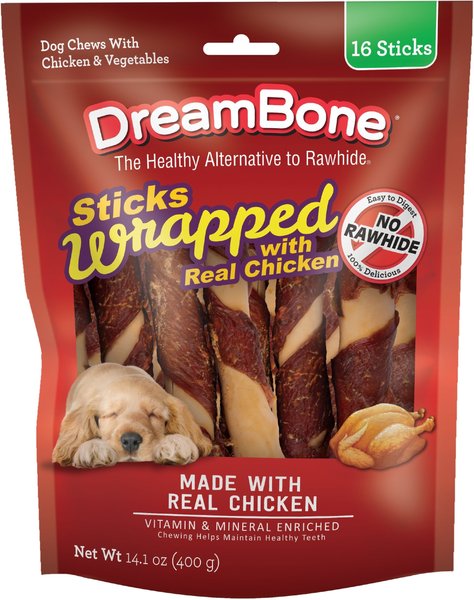 DreamBone Large Chicken Wrapped Stick Dog Treat, 16 count slide 1 of 6