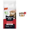 Royal Canin Veterinary Diet Urinary SO Morsels in Gravy Canned Food + World's Best Multi-Cat Unscented Clumping Corn Cat Litter, 4 count