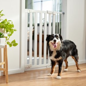 Frisco Wood & Metal Extra Tall Auto-close Dog Gate, 41-in, White
