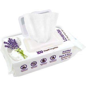 Best Pet Supplies Soothing Cat & Dog Grooming Wipes, Lavender-Scented, 100 count