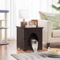 Yaheetech Washroom Bench Enclosed Cat House Cat Litter Box, Espresso, Small