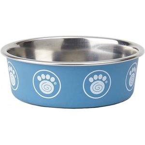 PetRageous Designs Capri Stainless-Steel Dog Bowl, Blue, 1.75-cup