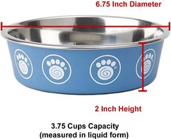 PetRageous Designs Capri Stainless-Steel Dog Bowl, Blue, 3.75-cup slide 2 of 2
