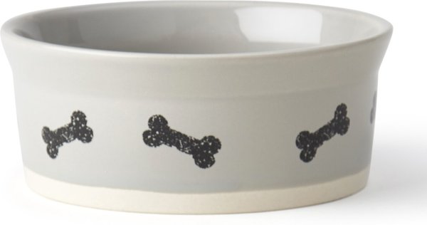 PetRageous Designs Classy Bones Stoneware Dog Bowl, Gray, 1.5-cup slide 1 of 2