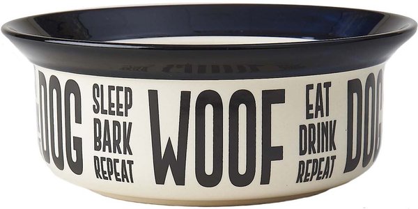 PetRageous Designs Eat Drink Repeat Stoneware Dog Bowl, Natural, 4-cup slide 1 of 2