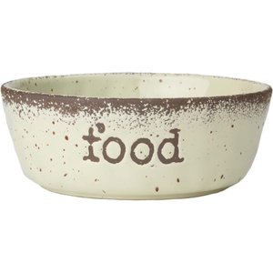 PetRageous Designs Crockery Food Stoneware Dog Bowl, Natural, 4-cup