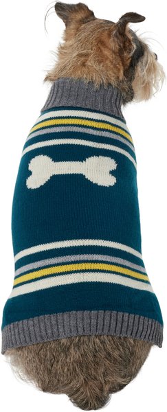 Frisco Striped Bone Dog & Cat Sweater, Medium slide 1 of 7