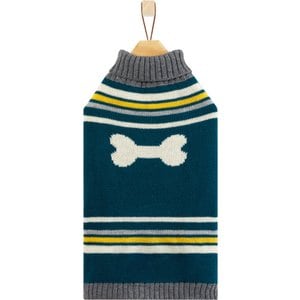 Frisco Striped Bone Dog & Cat Sweater, Medium