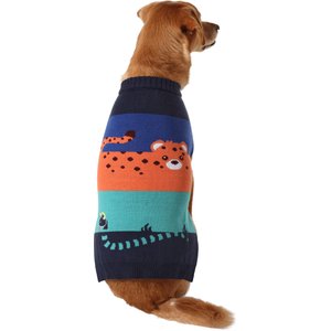 Frisco Anaconda Cheetah Colorblock Dog & Cat Sweater, Medium