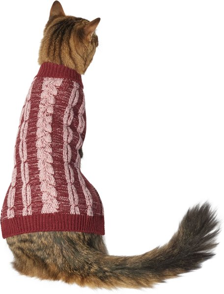 Frisco Multi Cable Dog & Cat Sweater, Pink, Small slide 1 of 8