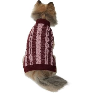 Frisco Multi Cable Dog & Cat Sweater, Pink, Medium
