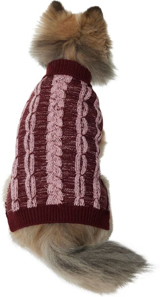 Frisco Multi Cable Dog & Cat Sweater, Pink, Large slide 1 of 7