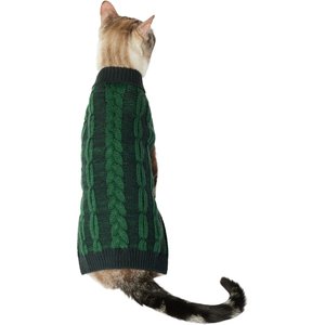 Frisco Multi Cable Dog & Cat Sweater, Teal, Small