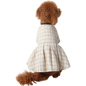 Frisco Tweed Weave Ruffle Skirt Dog & Cat Dress, Medium