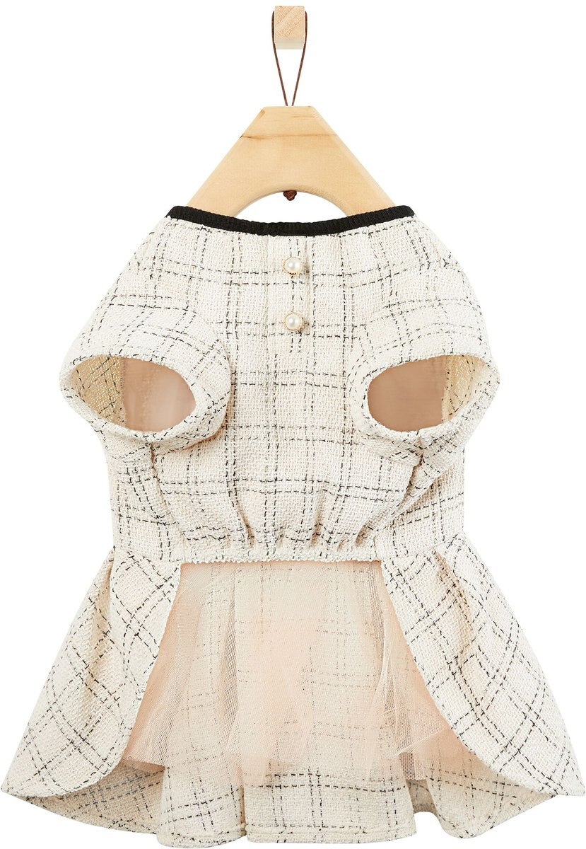 Frisco Tweed Weave Ruffle Skirt Dog & Cat Dress
