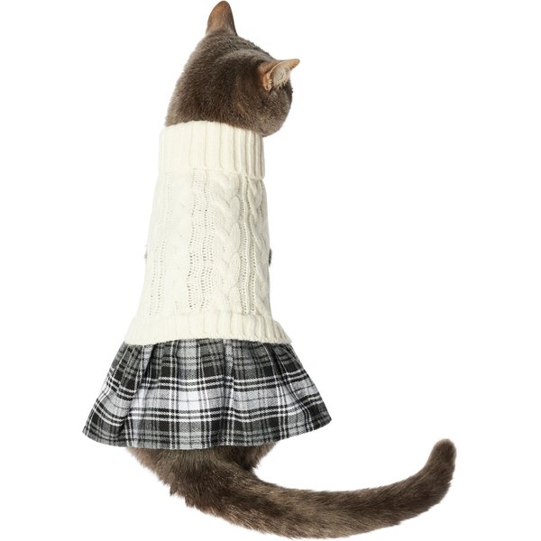 FRISCO Plaid Dog & Cat Sweater Dress, XSmall