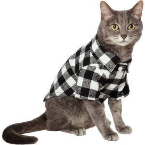 Frisco Black Plaid Dog & Cat Shirt, X-Small